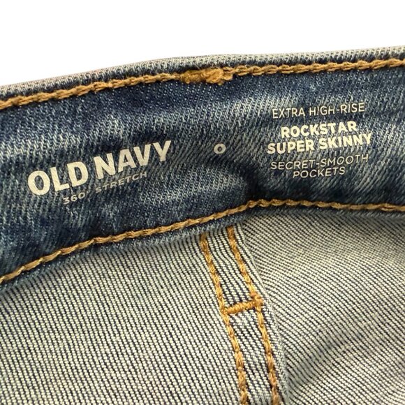 2 Pairs Old Navy Extra High Rise 360 Stretch Rockstar Super Skinny Jeans-Size 0 - Picture 3 of 7